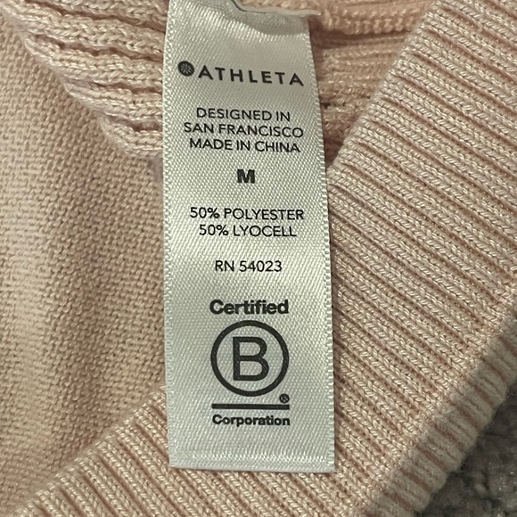 Athleta Evergreen Pink Hoodie Sweater, Long Sleeve, Relaxed, Coolmax Fibers, M - Picture 5 of 13
